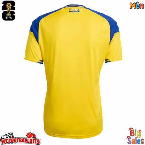 Sweden Replica Home Stadium Shirt World Cup 2026 Short Sleeve